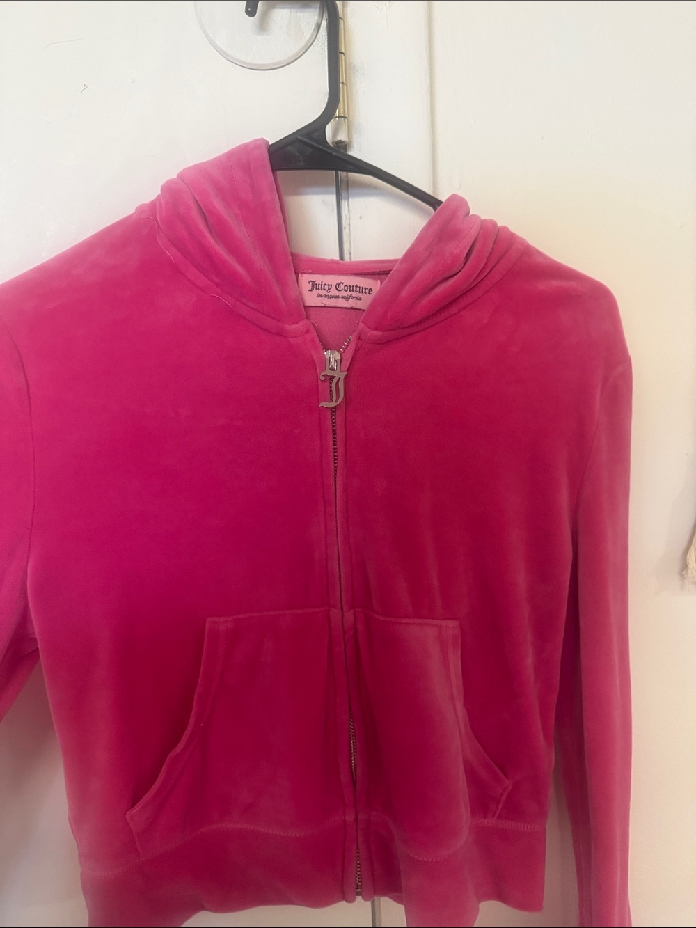 Juicy Couture Hot Pink Velour Zip Hoodie Jacket